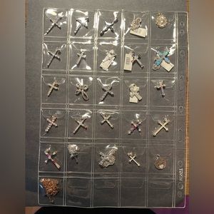 Sterling silver crosses with simulated diamonds